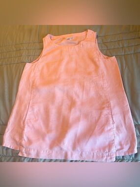 Light Pink Sleeveless Linen Tank Top